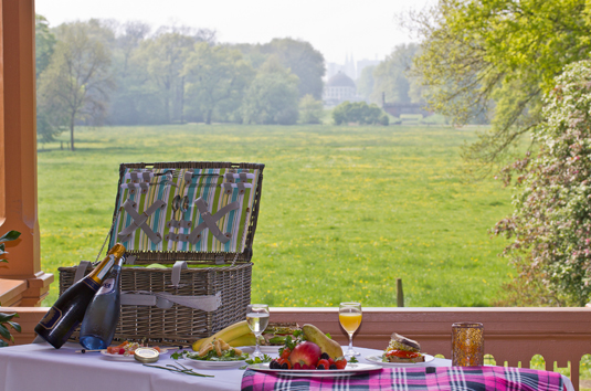 Picknickkorbverleih mit Ausblick auf die Bremer Domtürme